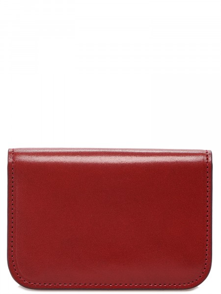 red leather business card holder