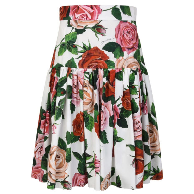 DOLCE AND GABBANA ROSE MIDI SKIRT - I-MAGAZINE Inc