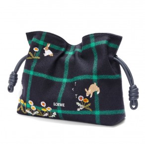 LOEWE x Suna Fujita Bunny medium Flamenco clutch in embroidered wool