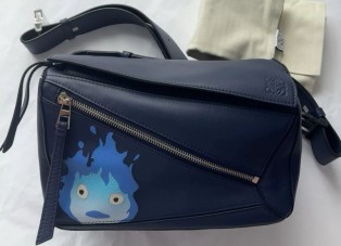 LOEWE x Howl’s Moving Castle Puzzle Calcifer small leather belt bag pre owned item